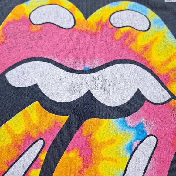 NEW Daydreamer x Free People XS Rolling Stones Tie Dye Tongue Boyfriend Tee - Picture 5 of 14